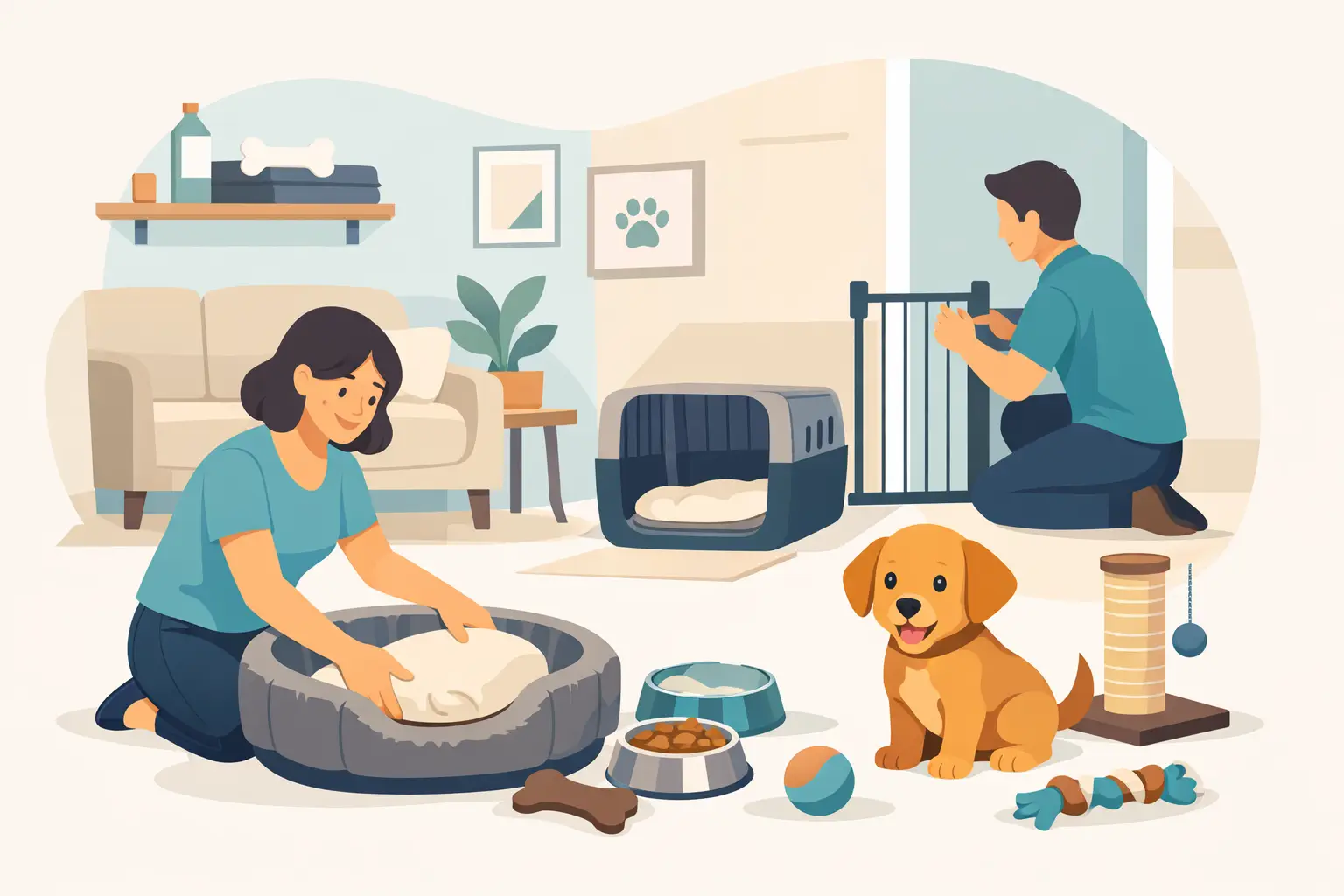 Cómo preparar casa para cachorro sin caos