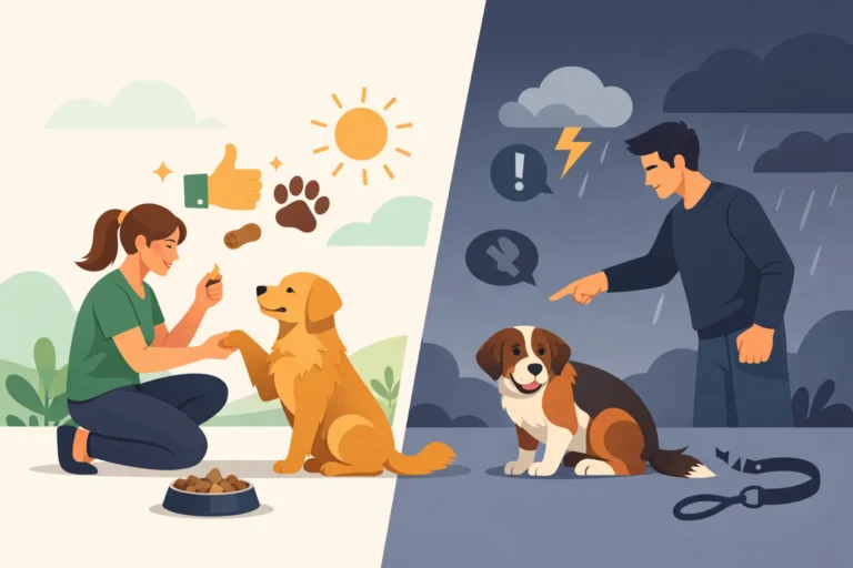 Refuerzo positivo versus castigo en perros